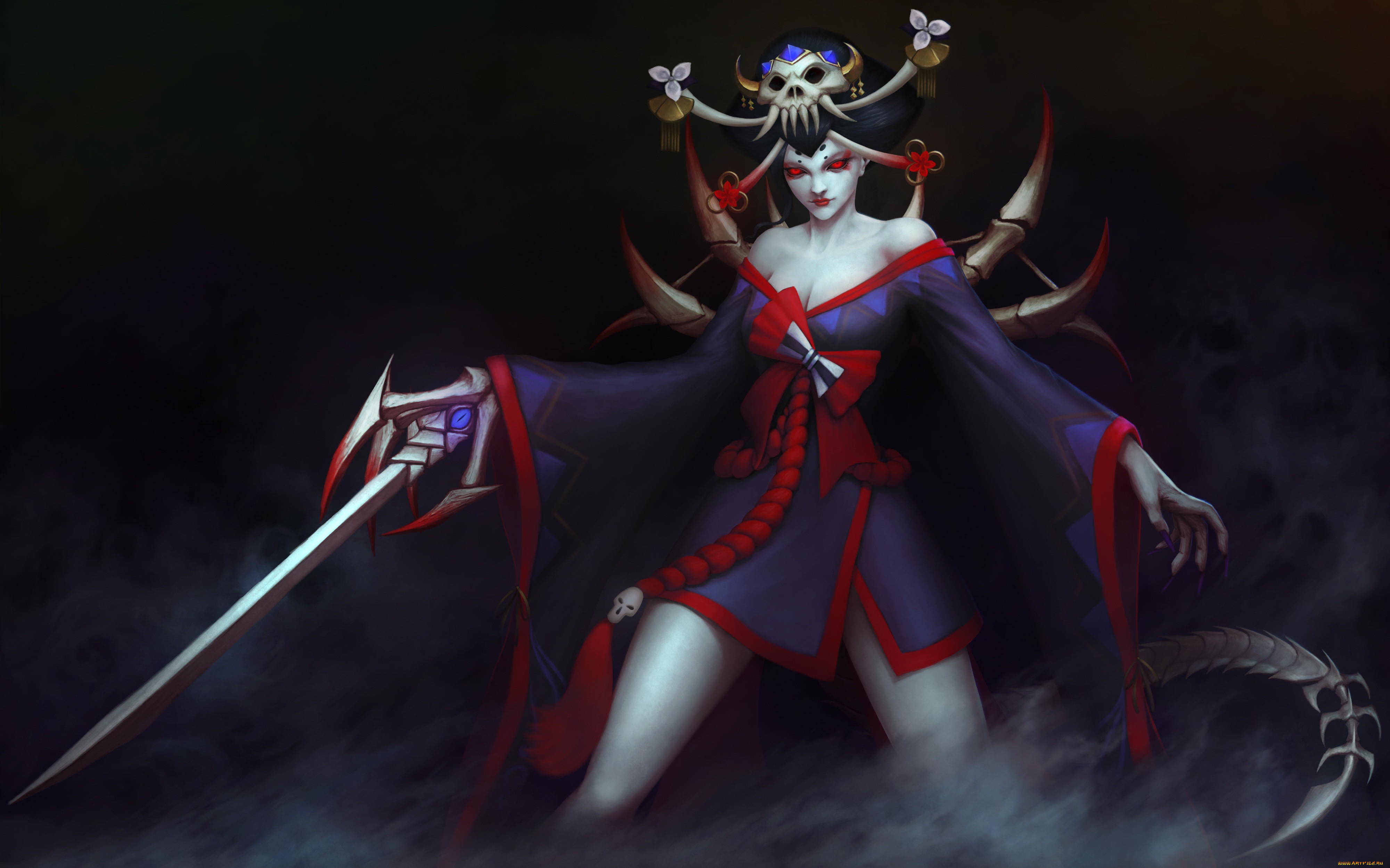 , onmyouji, , , onmyoji, art, , hone, onna
